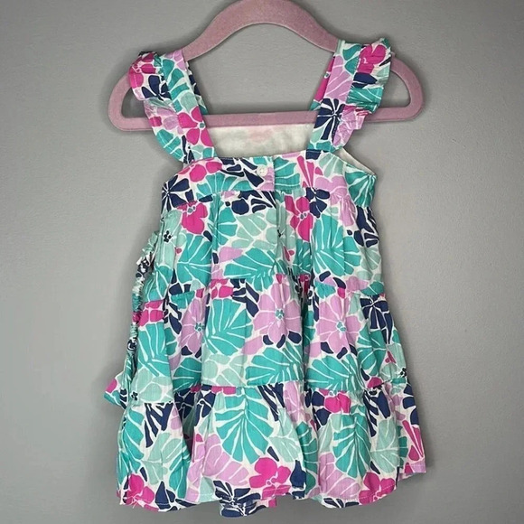BABY GAP NWT 12-18m Girls Tiered Tropical Floral Blue Sundress Set - Picture 8 of 12
